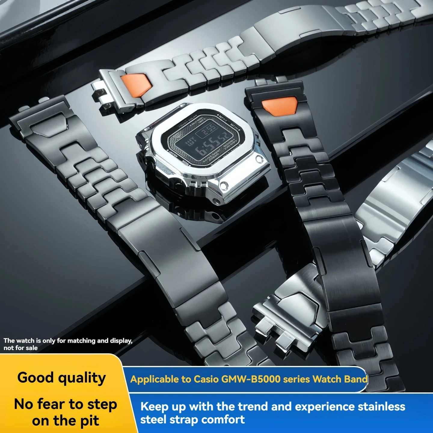 Ultra-Light Titanium Alloy Full Conversion Kit for Casio G-Shock GMW-B5000,Complete Metal Case & Bracelet Set for Square Watch