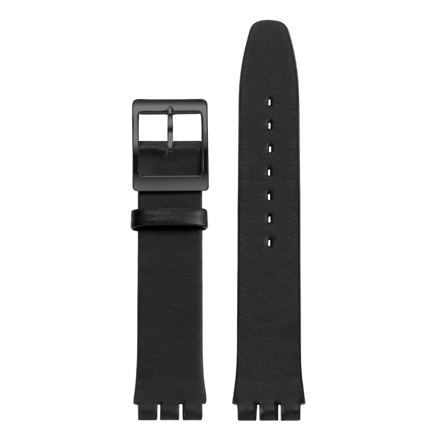 Replacement Genuine Leather Strap for Swatch GB274 GN239 GB294 GB287, 17mm Cowhide Band with Grooved Ends and Pin Buckle