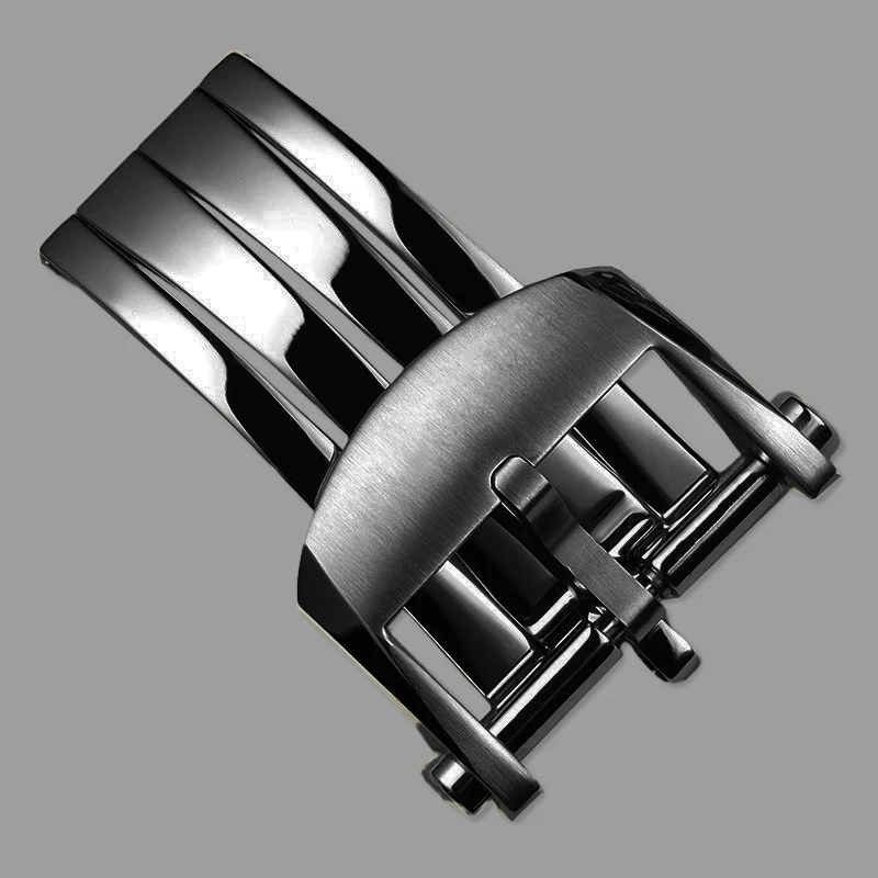 Replacement Folding Clasp for Breitling Watch Buckle 20mm Stainless Steel Deployment silver black Buckle Fit Leather Nylon Strap