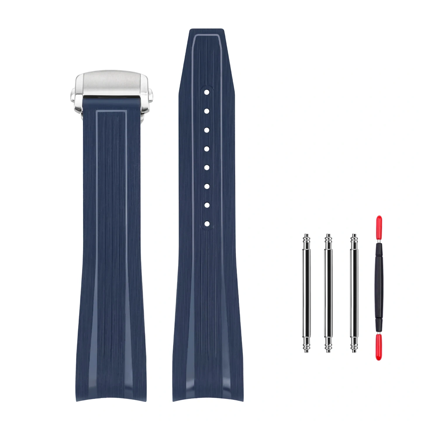 21mm Fluoroelastomer (FKM) Strap for Longines HydroConquest GMT 41mm L3.781 L3.782 Waterproof Sports Replacement Band