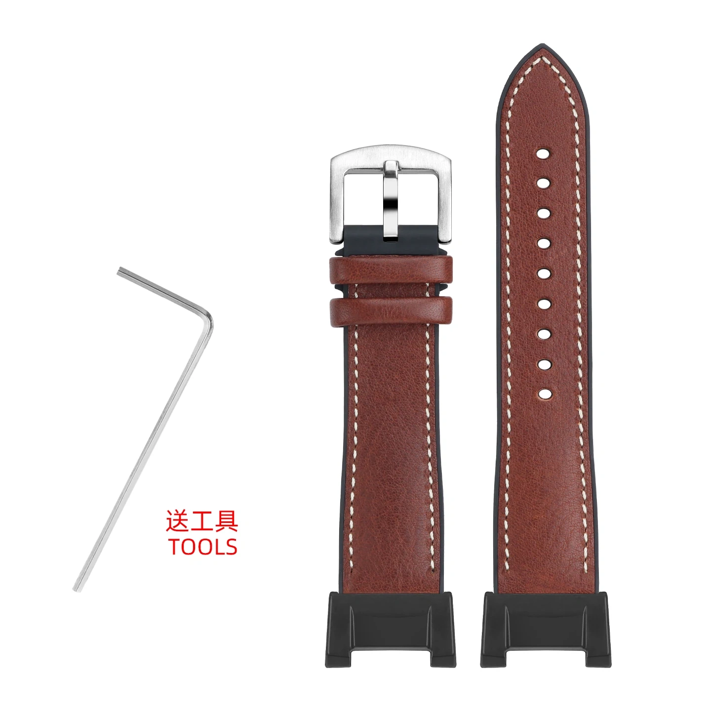 Replacement Italian Leather Waterproof Rubber Hybrid Strap for Casio G-Shock GWG-B1000 'Mudmaster 3rd Gen' (Module 5713)