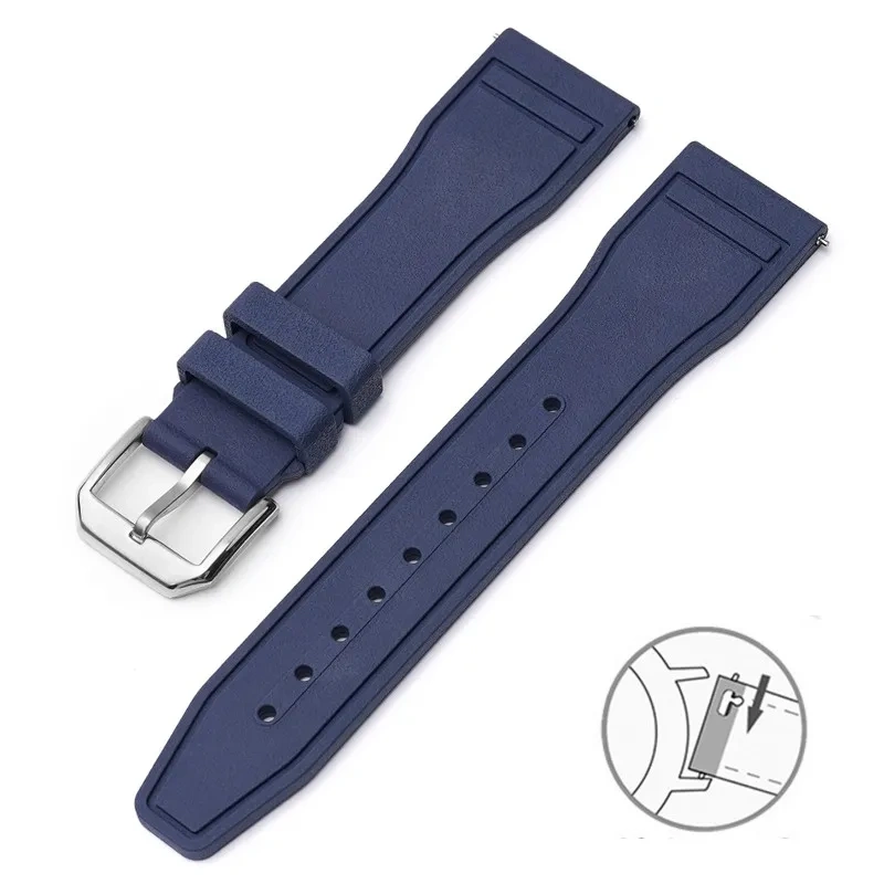 20mm 21mm 22mm FKM Fluoro Rubber Strap For IWC Big Pilot Mark Portugieser TOP GUN Men Quick Release Waterproof Sport Watch Band