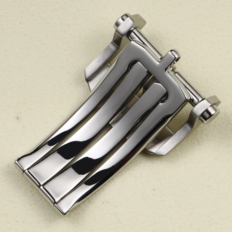 Replacement Folding Clasp for Breitling Watch Buckle 20mm Stainless Steel Deployment silver black Buckle Fit Leather Nylon Strap