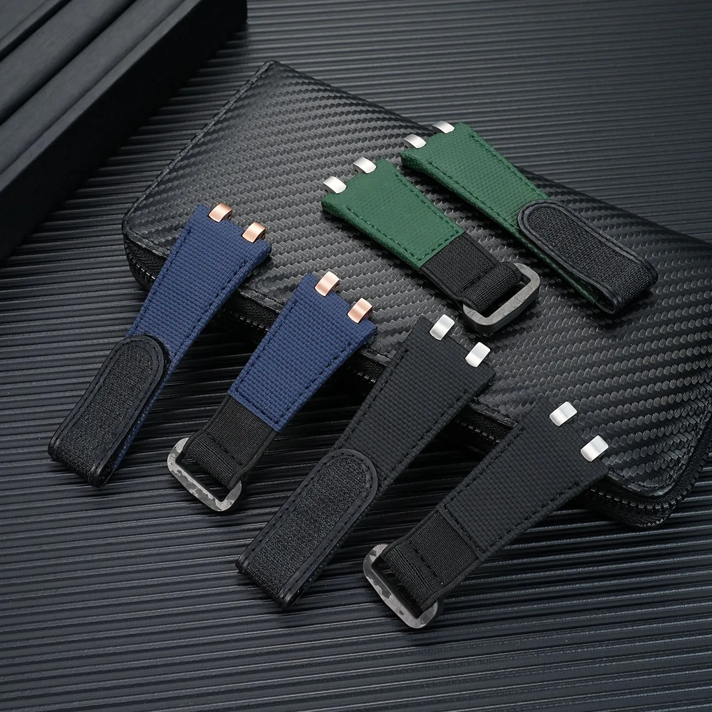 Replacement Nylon Pattern Fluoroelastomer (FKM) Strap for Audemars Piguet Royal Oak Offshore 15703 15710 15706 Conversion Band