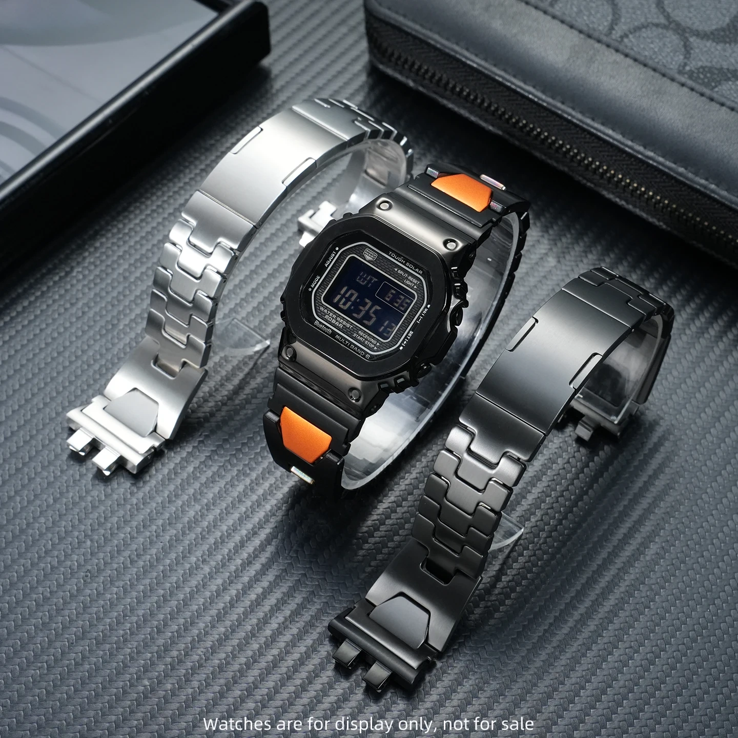 Ultra-Light Titanium Alloy Full Conversion Kit for Casio G-Shock GMW-B5000,Complete Metal Case & Bracelet Set for Square Watch