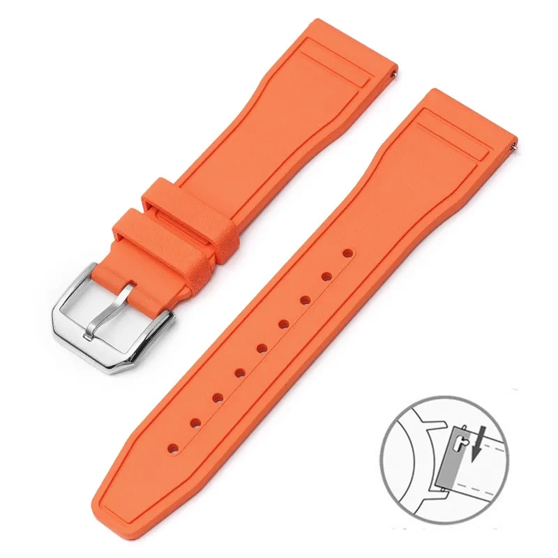 20mm 21mm 22mm FKM Fluoro Rubber Strap For IWC Big Pilot Mark Portugieser TOP GUN Men Quick Release Waterproof Sport Watch Band