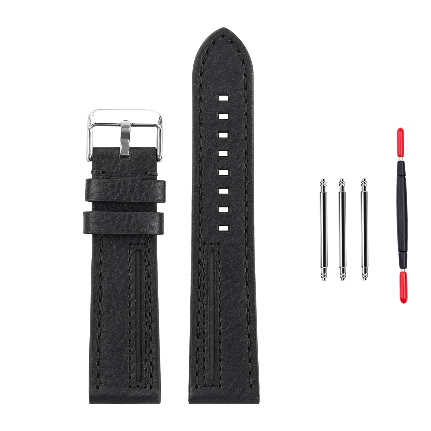 Replacement Cowhide Leather Strap for Casio Edifice Red Bull Racing EFS-S510 EFS-S580 EFR-303 EQB-1000, 22mm Cowhide Band