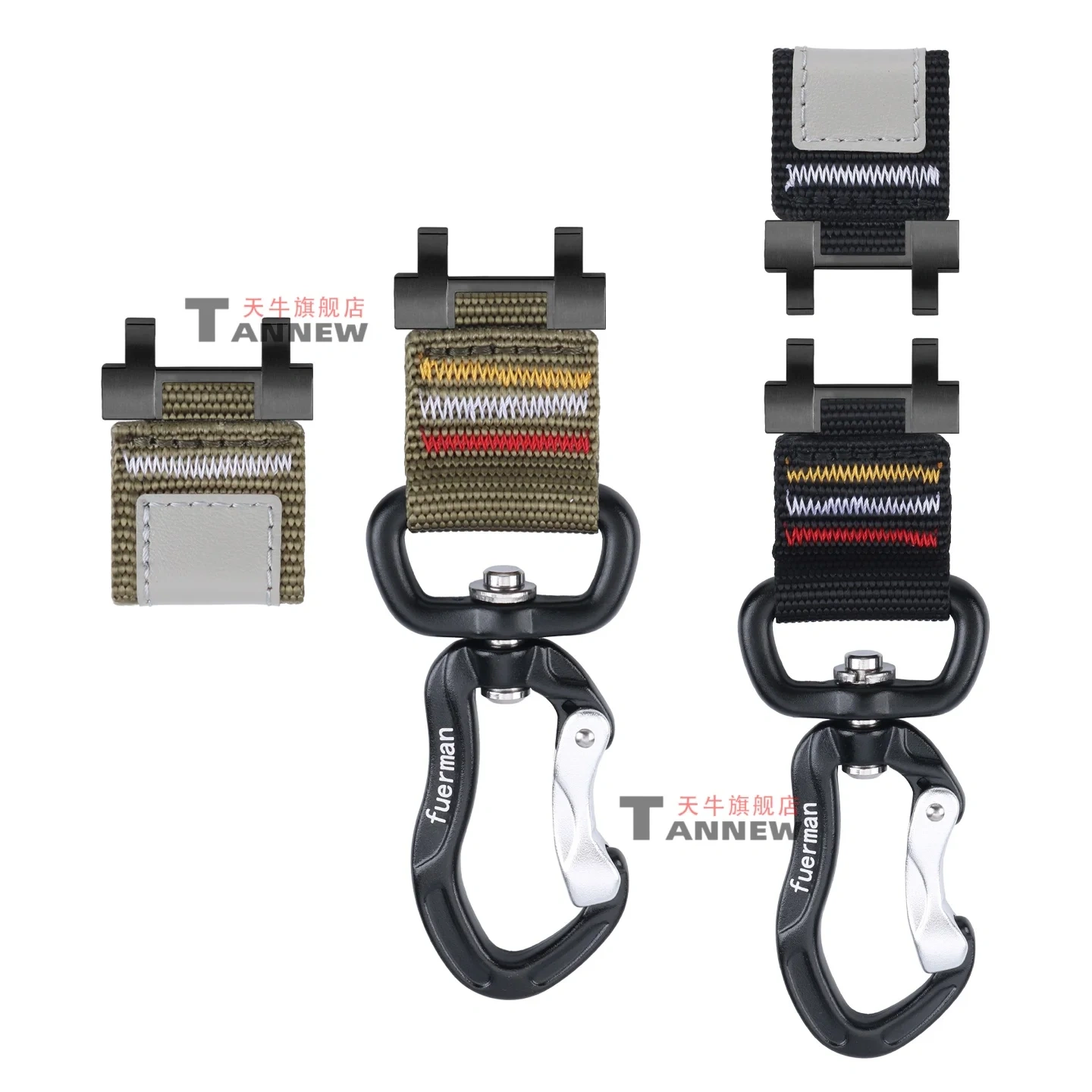 Woven Nylon Strap with Carabiner for Casio G-Shock 'Iron Heart' MTG-B1000 G1000 S1000, Tactical Outdoor Conversion Kit