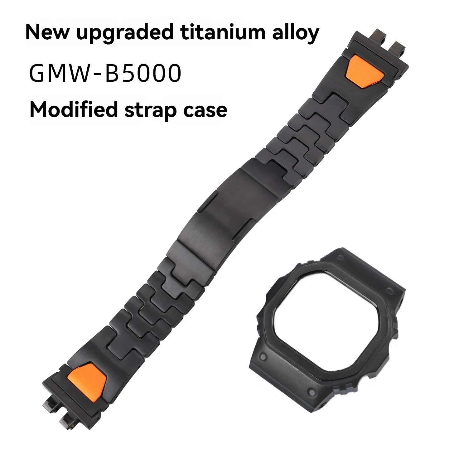 Ultra-Light Titanium Alloy Full Conversion Kit for Casio G-Shock GMW-B5000,Complete Metal Case & Bracelet Set for Square Watch