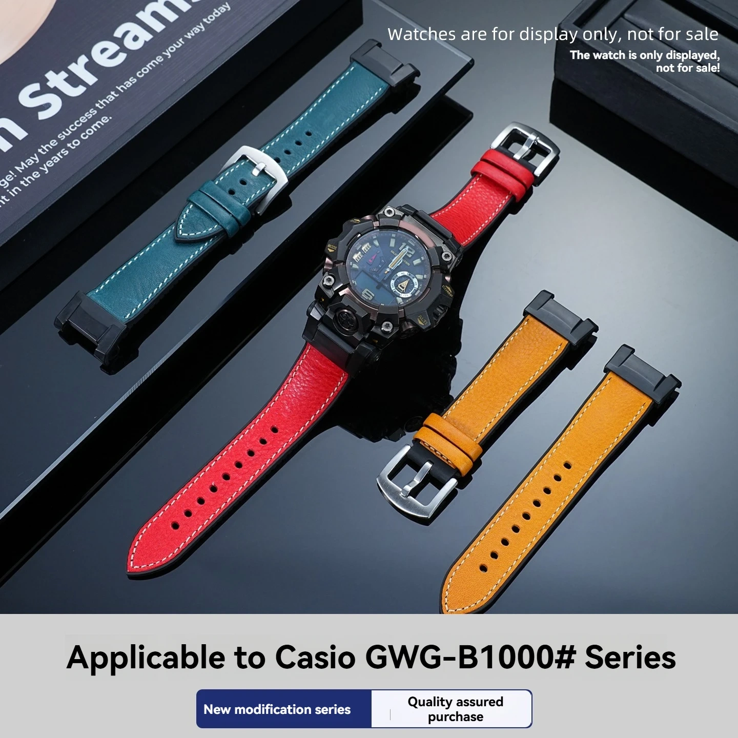 Replacement Italian Leather Waterproof Rubber Hybrid Strap for Casio G-Shock GWG-B1000 'Mudmaster 3rd Gen' (Module 5713)