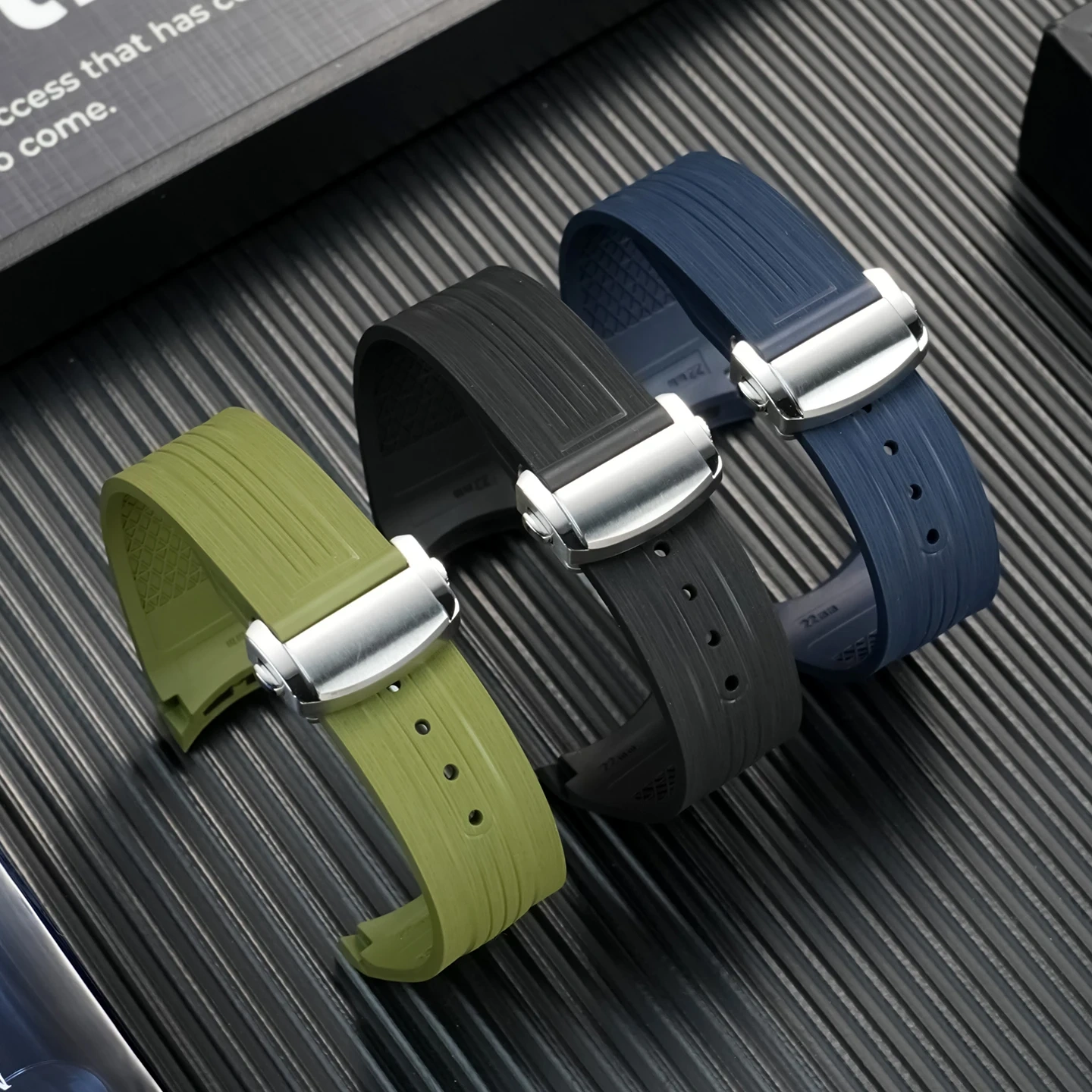 21mm Fluoroelastomer (FKM) Strap for Longines HydroConquest GMT 41mm L3.781 L3.782 Waterproof Sports Replacement Band