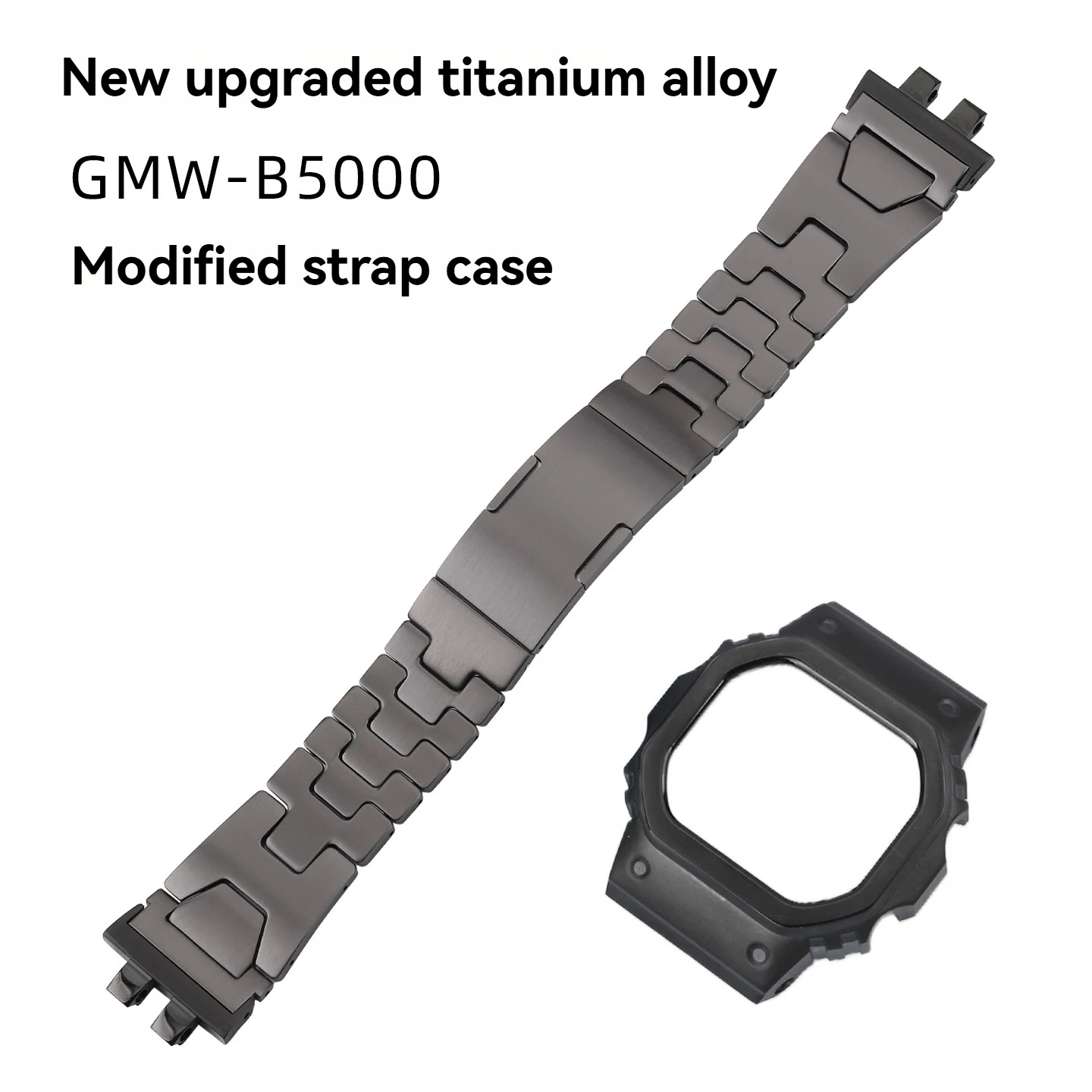Ultra-Light Titanium Alloy Full Conversion Kit for Casio G-Shock GMW-B5000,Complete Metal Case & Bracelet Set for Square Watch