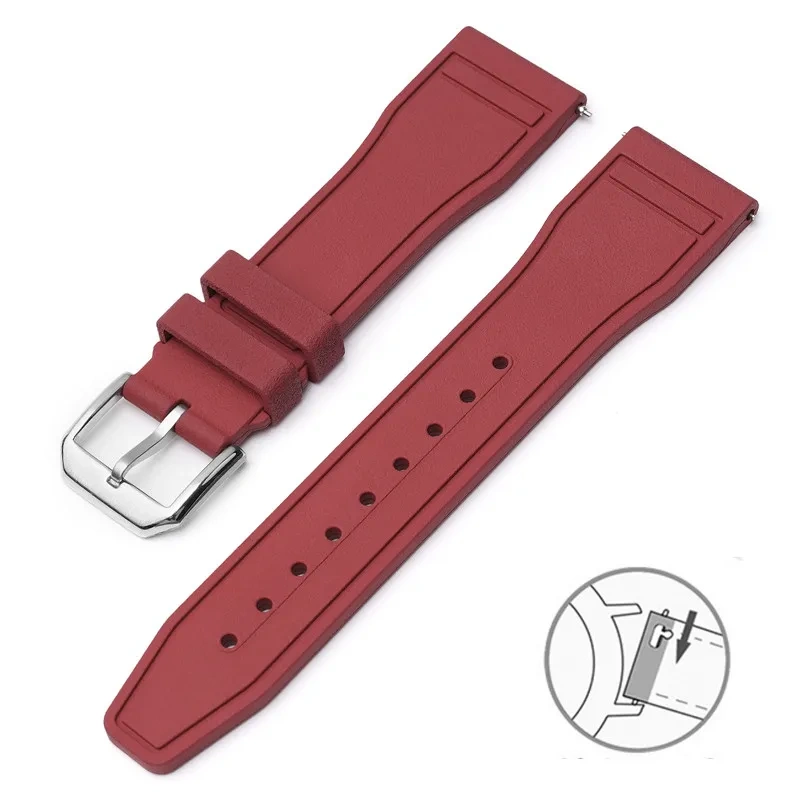20mm 21mm 22mm FKM Fluoro Rubber Strap For IWC Big Pilot Mark Portugieser TOP GUN Men Quick Release Waterproof Sport Watch Band
