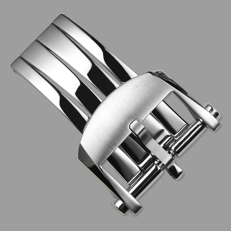 Replacement Folding Clasp for Breitling Watch Buckle 20mm Stainless Steel Deployment silver black Buckle Fit Leather Nylon Strap