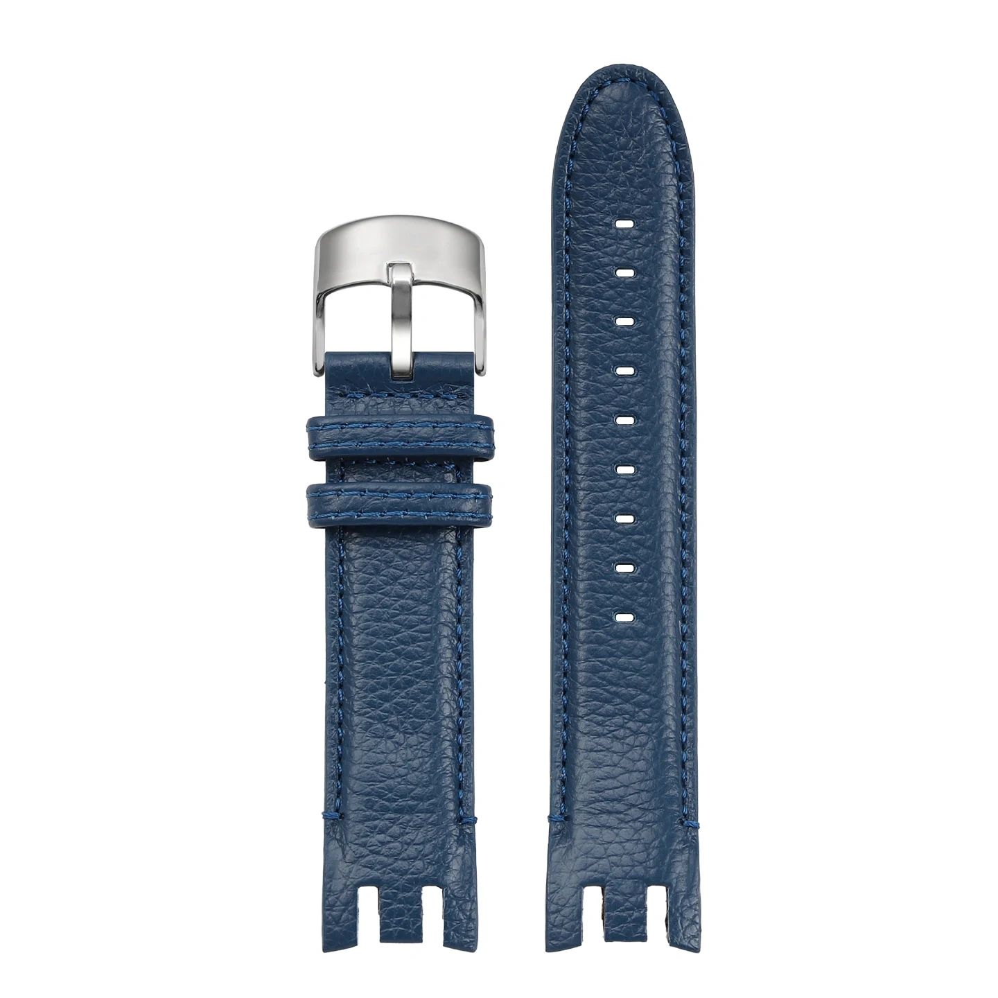 Replacement Croc-Embossed Leather Strap for Swatch YVS423 YVS420, 21mm Cowhide Band with Grooved Ends for Men