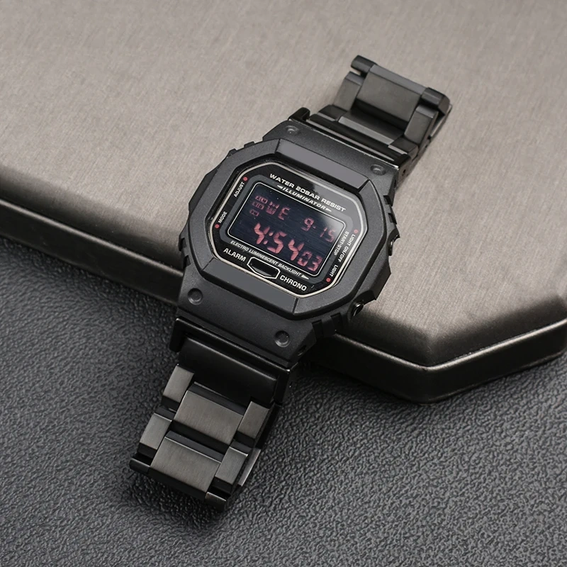 Retrofit Solid Stainless Steel Watch Band Bracelet 16mm For Casio Series GBX100 GA100 GA110 DW5600 DW5000 M5610 Men Watch Strap