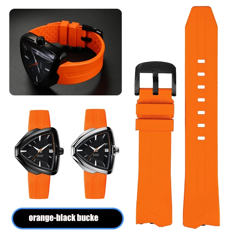 80th Anniversary Rubber Strap For Hamilton Adventure H24585331 H24551331 WaterProof Silicone Watchband Replacement Bracelet 20mm