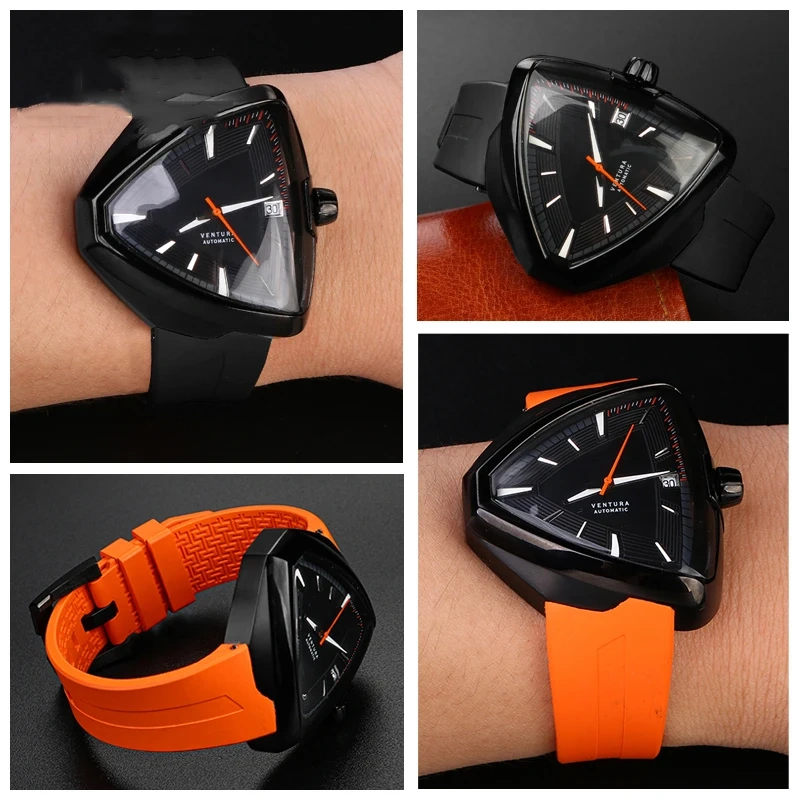 80th Anniversary Rubber Strap For Hamilton Adventure H24585331 H24551331 WaterProof Silicone Watchband Replacement Bracelet 20mm