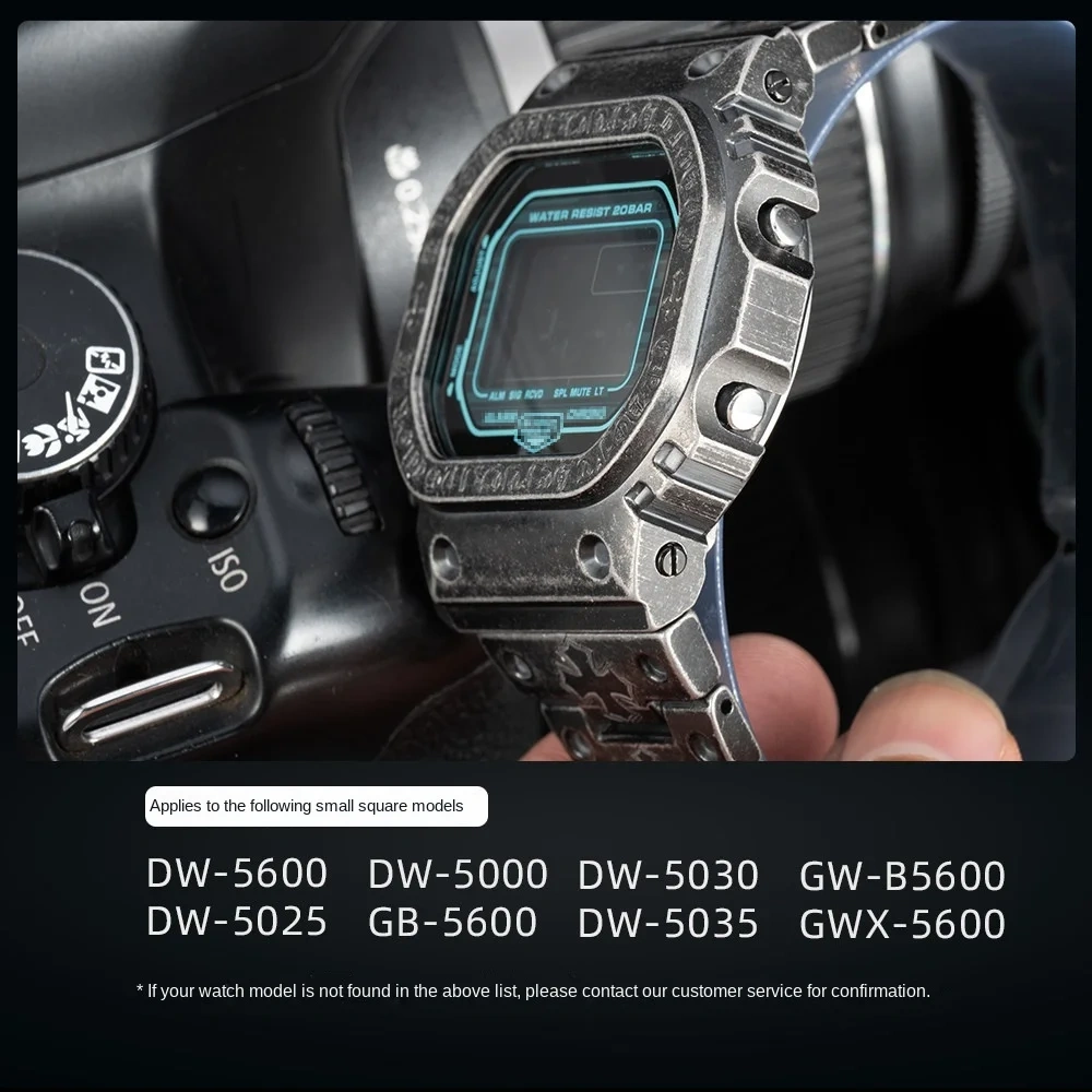DW5600 Upgrade 316L Full Metal Vintage Bezel Case Bracelet Modified Kit For Casio G-SHOCK DW-5600 GW-B5600 DW5000 DW5030 Series
