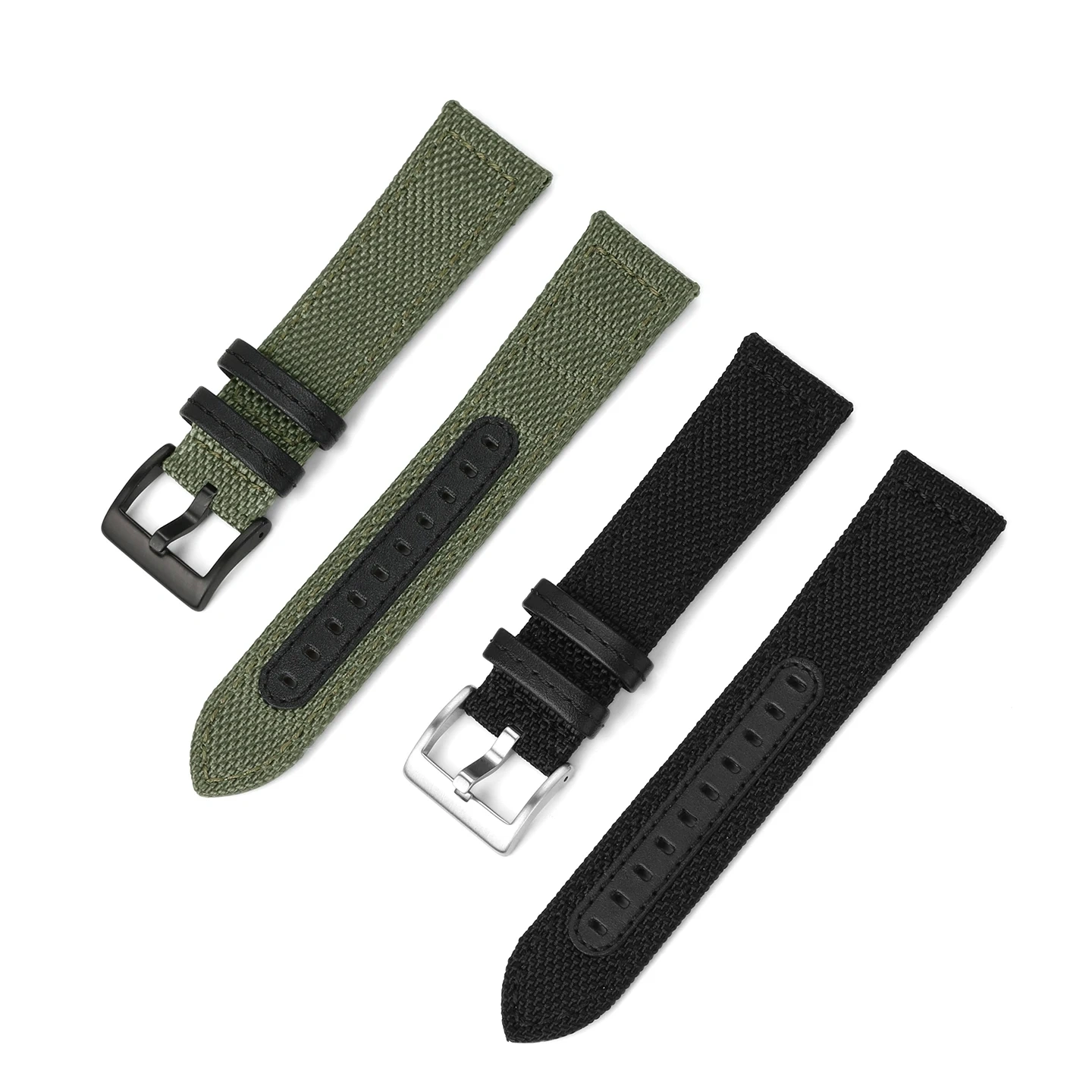 Replacement Woven Canvas/Nylon Strap for Seiko 5 SNZG11J1 SNZG07J1,Tuna,& Chronograph Series,22mm Men's Watch Band