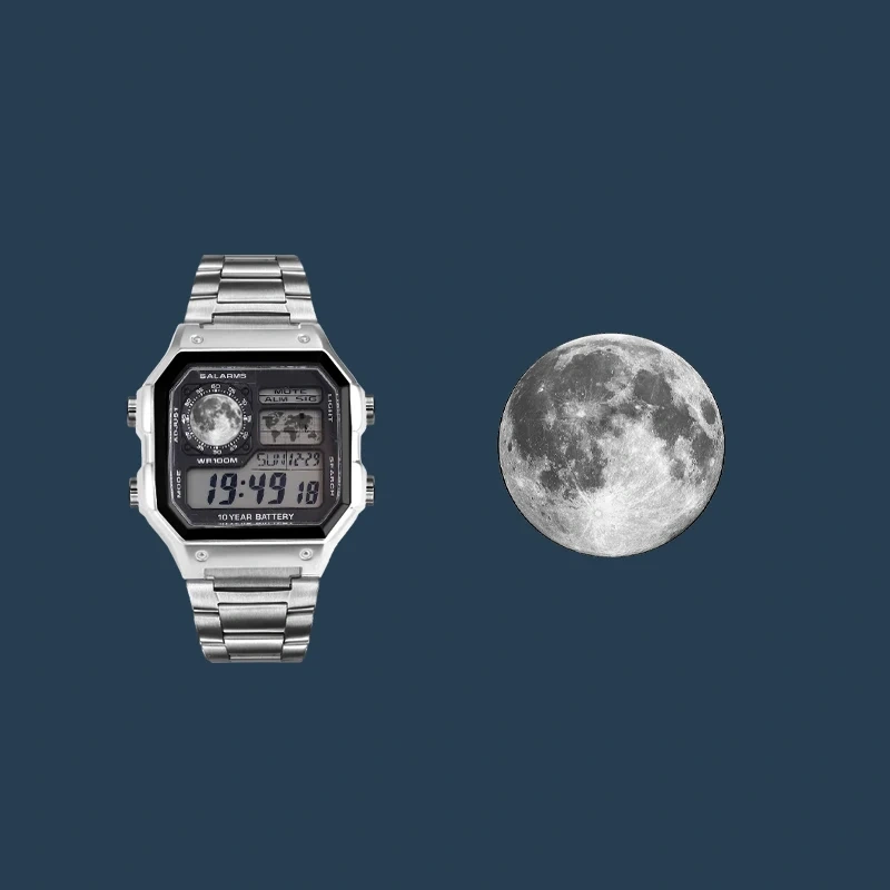 For Casio 3299 module DIY screen modification of planet pattern style AE-1200 stickers watch accessories: Earth Moon Mars