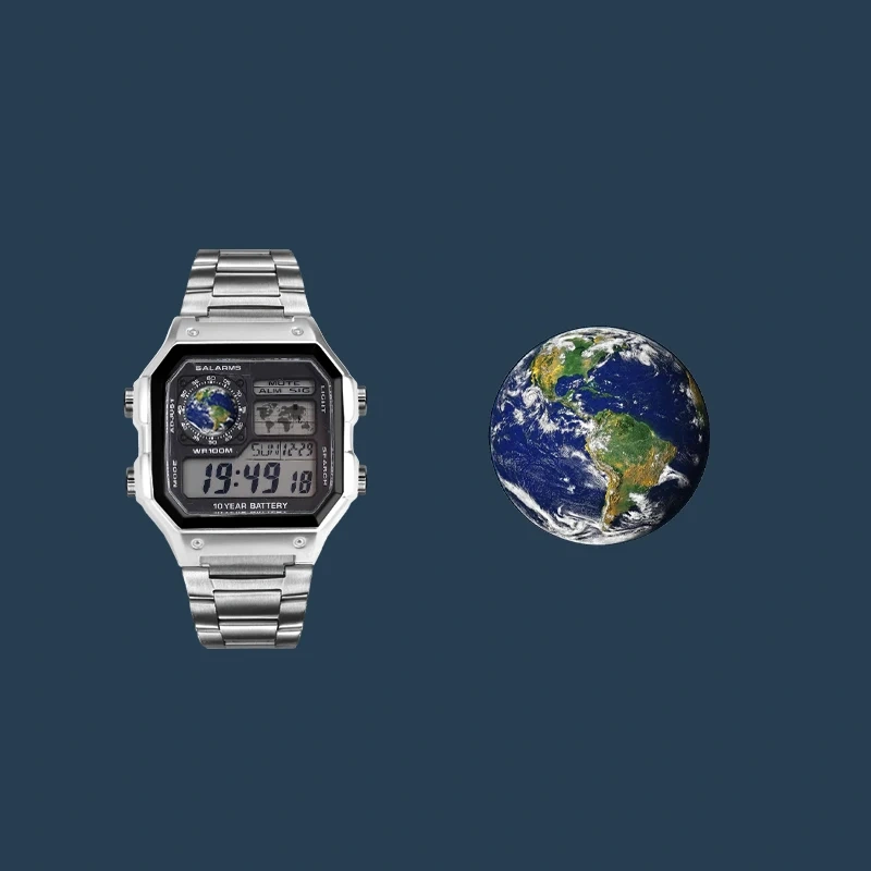 For Casio 3299 module DIY screen modification of planet pattern style AE-1200 stickers watch accessories: Earth Moon Mars