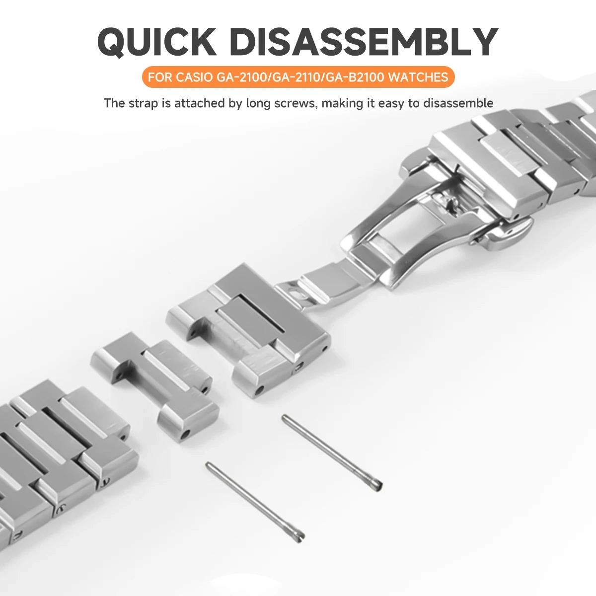 New Stainless Steel Case for GA-2100 Mod Kits Modification Kit Metal Bezel stainless steel Band for GA2110 GAB2100