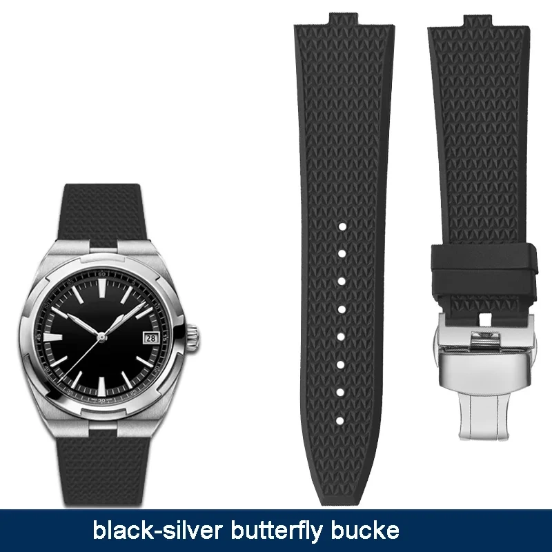 Quick Release Convex Interface Watch Strap For VC Vacheron Constantin Series 4300V 4500V 5500V 7900V Fluoro Rubber Men Watchband