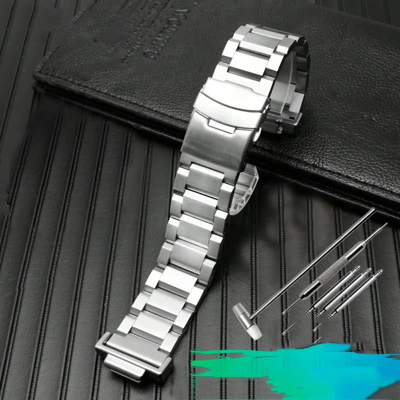 Retrofit Solid Stainless Steel Watch Band Bracelet 16mm For Casio Series GBX100 GA100 GA110 DW5600 DW5000 M5610 Men Watch Strap
