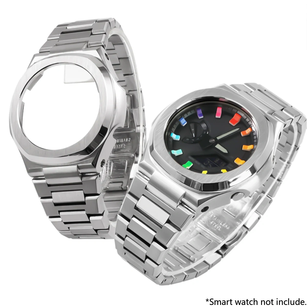 New Stainless Steel Case for GA-2100 Mod Kits Modification Kit Metal Bezel stainless steel Band for GA2110 GAB2100
