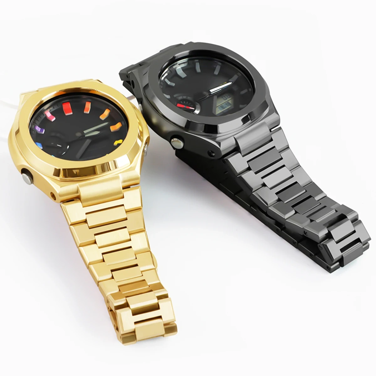 New Stainless Steel Case for GA-2100 Mod Kits Modification Kit Metal Bezel stainless steel Band for GA2110 GAB2100