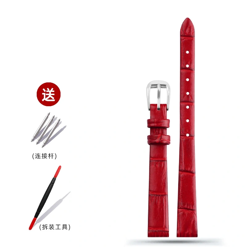 Soft Elegant Geunine Leather Strap Women Watch Band 6mm 8mm 10mm 12mm 14mm Small Size Width First Layer Cowhide Lady Watchband