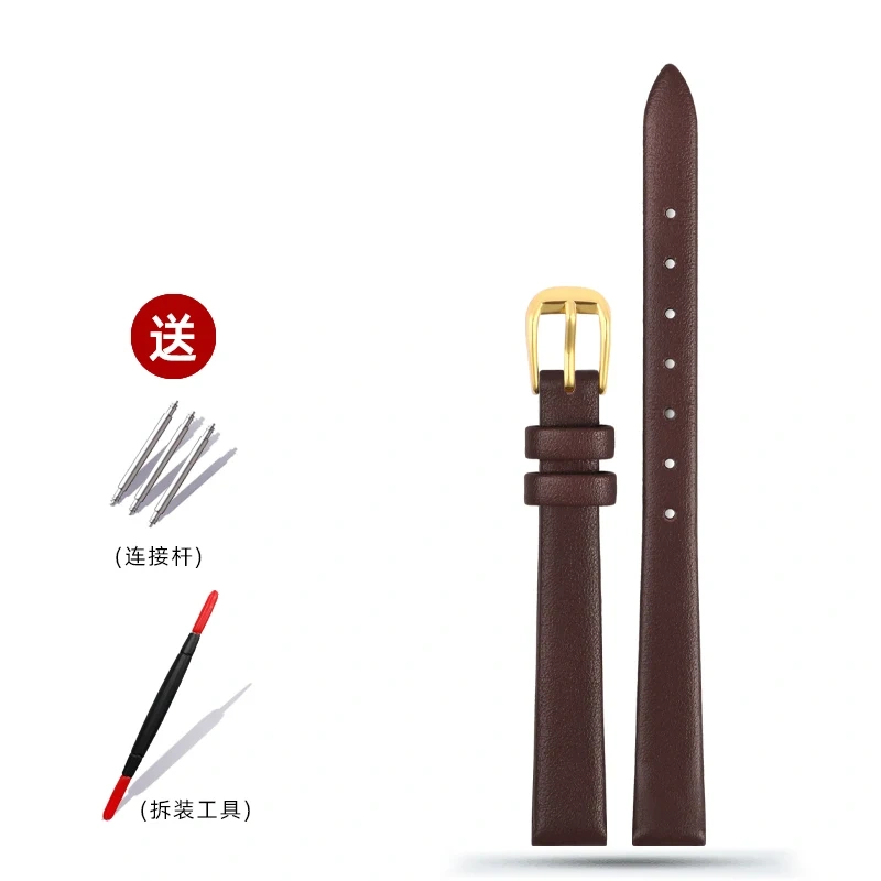 Soft Elegant Geunine Leather Strap Women Watch Band 6mm 8mm 10mm 12mm 14mm Small Size Width First Layer Cowhide Lady Watchband