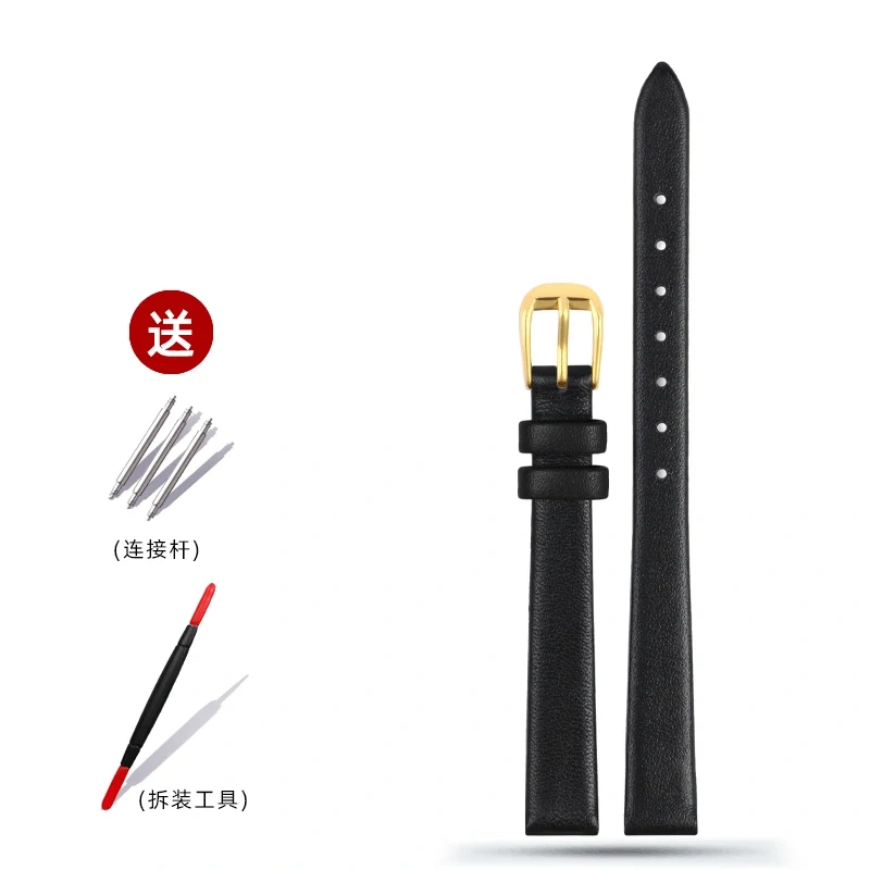 Soft Elegant Geunine Leather Strap Women Watch Band 6mm 8mm 10mm 12mm 14mm Small Size Width First Layer Cowhide Lady Watchband
