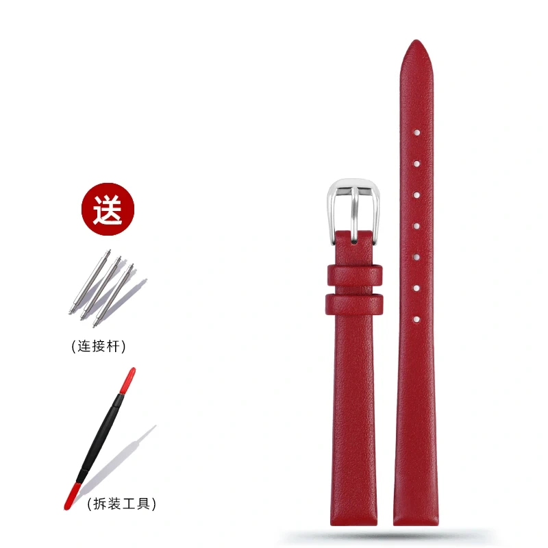 Soft Elegant Geunine Leather Strap Women Watch Band 6mm 8mm 10mm 12mm 14mm Small Size Width First Layer Cowhide Lady Watchband