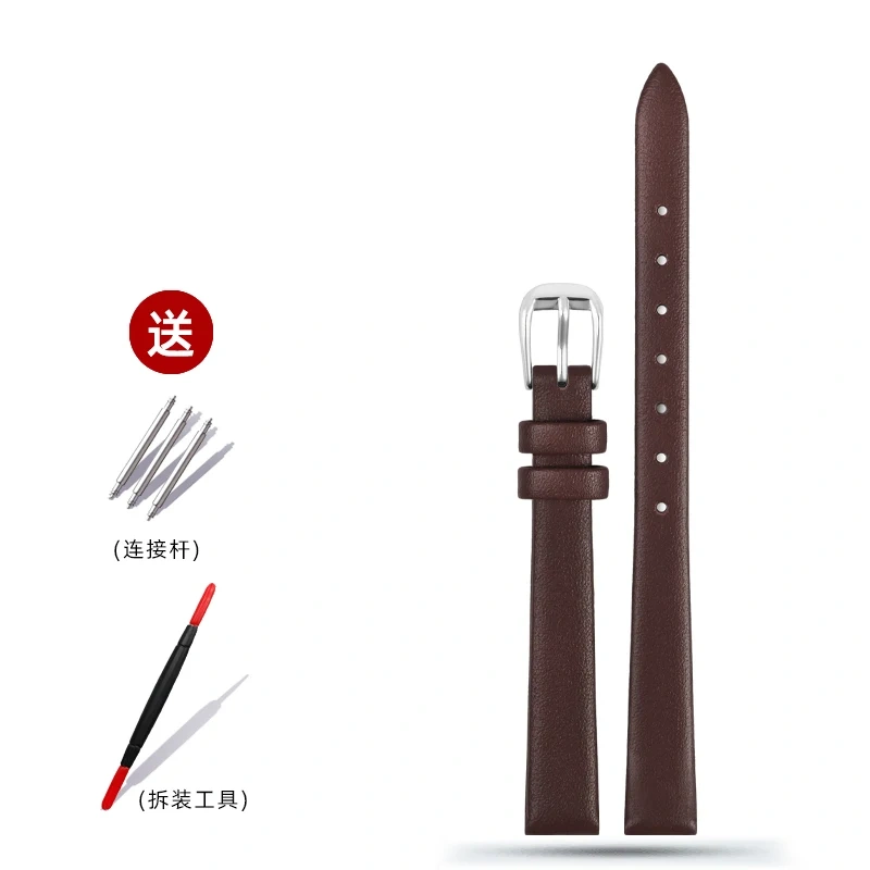 Soft Elegant Geunine Leather Strap Women Watch Band 6mm 8mm 10mm 12mm 14mm Small Size Width First Layer Cowhide Lady Watchband