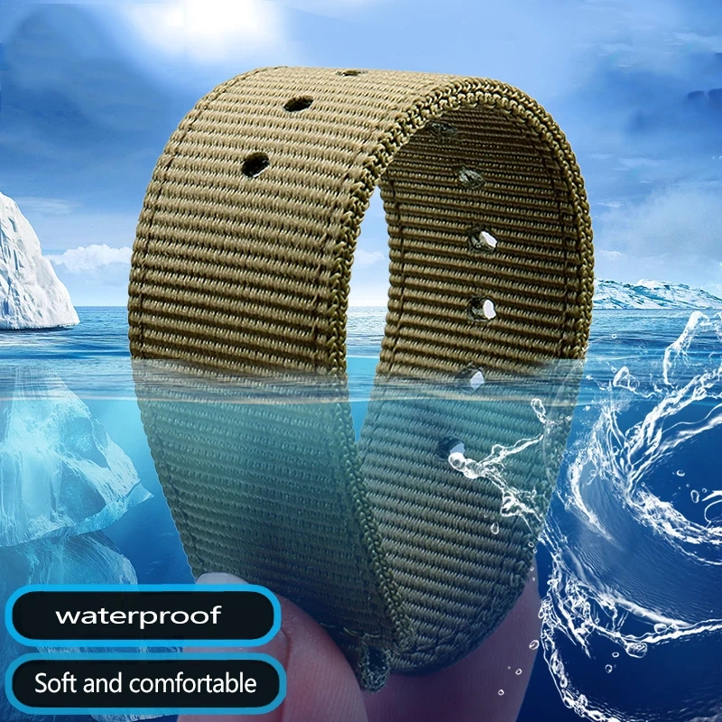 For TIMEX Tide Canvas Convex Strap Male Compass Bracelet T2N721 T2N720 TW2T76500 TW2T76300 Nylon Watchband 24*16MM Wristband