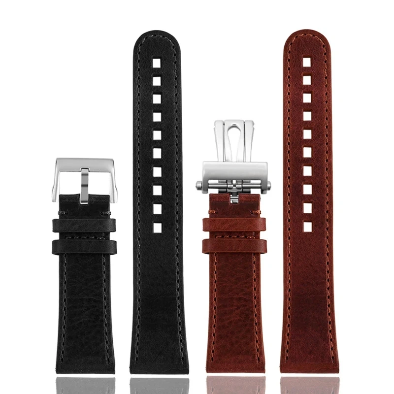 For Blancpain Fifth Fathoms 5000 Genuine leather Watch Strap 5100 Italian cowhide watch band butterfly buckle 23mm Men Bracelet