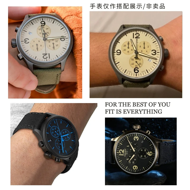 For Tissot Speed T116.617 Hamilton Citizen Seiko Mido Men's Nylon Watch Strap Men‘s Canvas cowhide Watchband 18MM 20MM 22MM 24MM