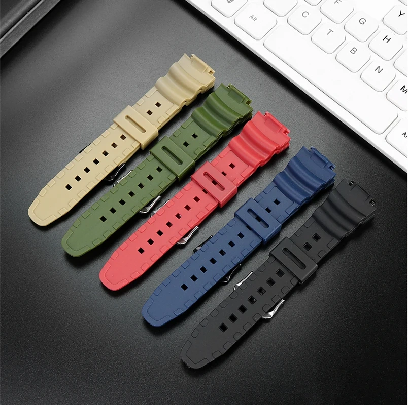 Resin Silicone Strap For Casio Watch Band SGW-300 SGW-300H/400/500 AE1200 AE1100 MRW-200 W218H Waterproof Rubber Sport Bracelet