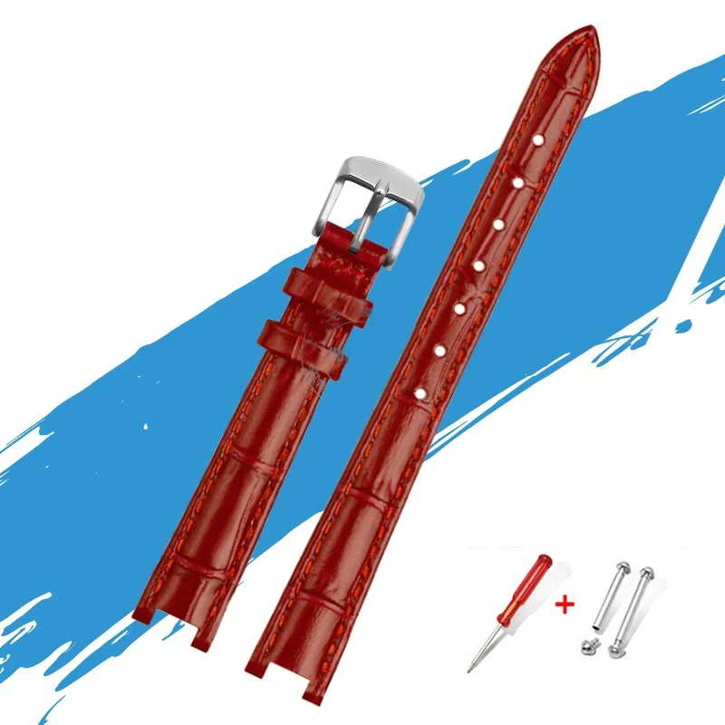 For Gucci YA1414 YA1415 GC Bracelet Notched High-quality Leather Watchband For Women's 12*5MM 14*5MM Waterproof Soft Watch Strap