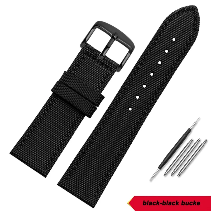 19mm 20mm 22mm 23mm 24mm Nylon Leather Wrist Band Men Waterproof Canvas Bracelet For Omega Seiko Casio Tissot IWC Watch Strap