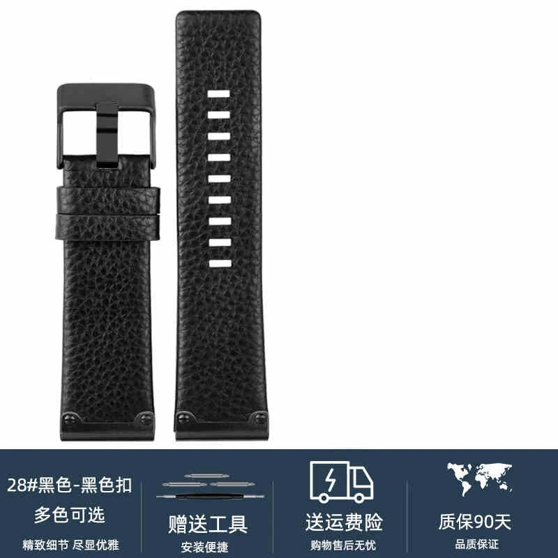 26mm High Quality Genuine Leather Watch Band For Diesel DZ4318 DZ4343 DZ4476 DZ4323 DZ4290 DZ4292 Series Men Vintage Watch strap
