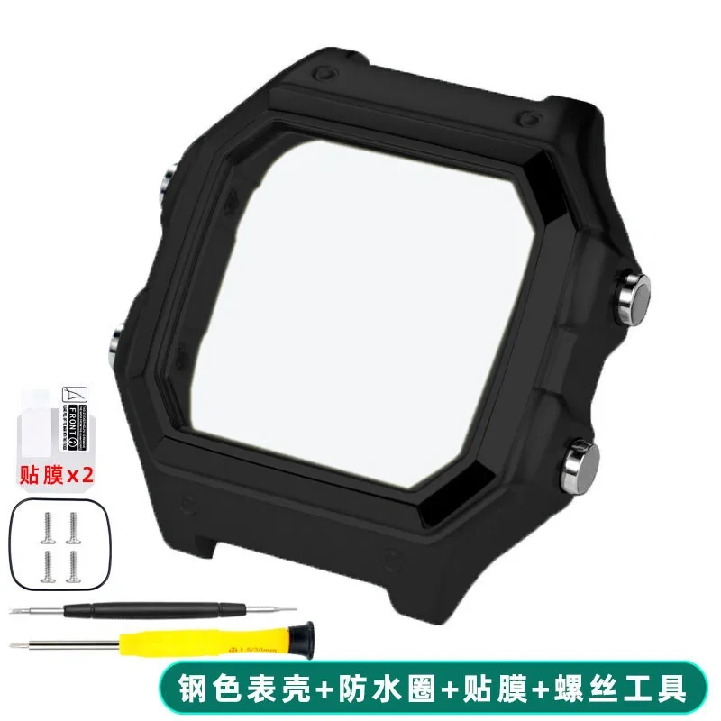 For Casio AE1200 Modified Metal Watch Case Bracelet 304 Stainless Steel Watchband Case Men Woven Nylon Strap Waterproof ring
