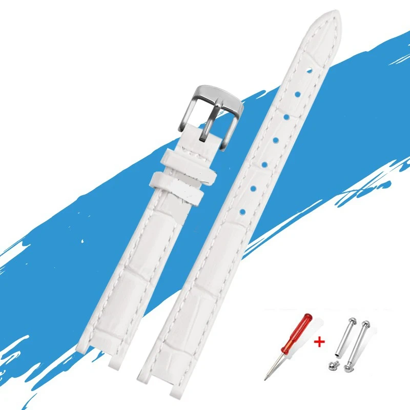 For Gucci YA1414 YA1415 GC Bracelet Notched High-quality Leather Watchband For Women's 12*5MM 14*5MM Waterproof Soft Watch Strap