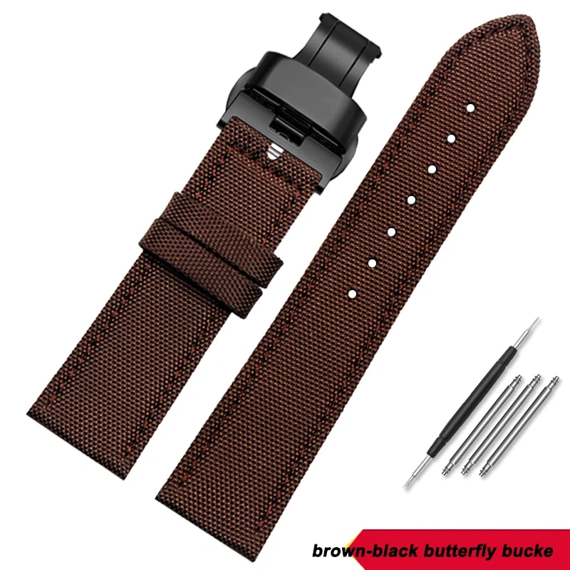 19mm 20mm 22mm 23mm 24mm Nylon Leather Wrist Band Men Waterproof Canvas Bracelet For Omega Seiko Casio Tissot IWC Watch Strap