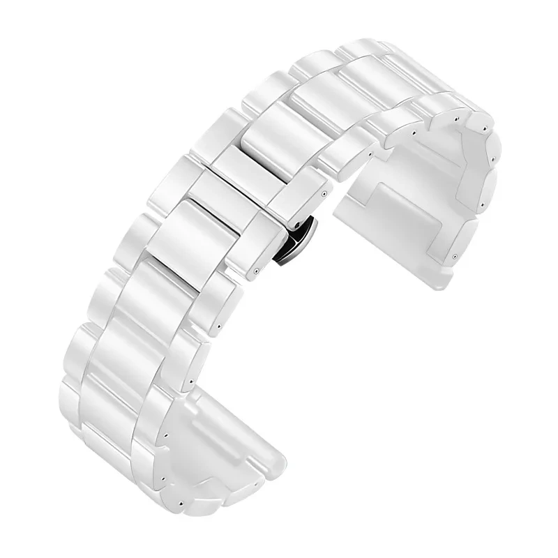Ceramic Watch Strap For CIGA design Mechanical watch barrel shaped Bracelet 22mm waterproof White Quick release men's Watchband