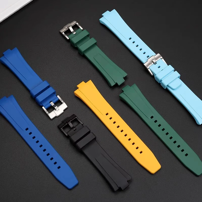 For Citizen ME Color Green Water Ghost NJ0150-81Z/X/E/L Raised Mouth Fluororubber Strap Men FKM Watchband 23*9mm VITON Baracelet