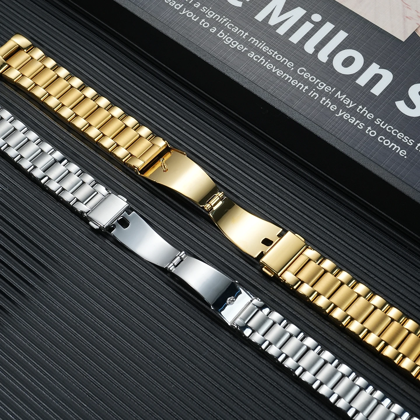 18mm 22mm Stainless Steel Bracelet for Michael Kors MK5798 MK5605 MK5739 Watch Band Replacement for MK Three-eye Gold Watch