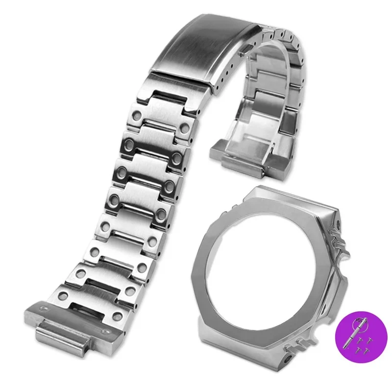 Watchband For Casio G-SHOCK GA-2100 GM2100 GA2100 watch change the solid stainless steel metal strap black silver gold bracelet